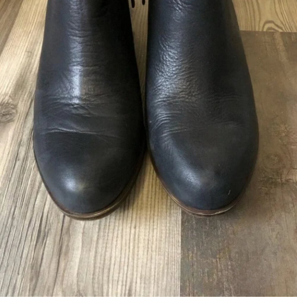 Lucky Brand Ankle Zip Black Leather Booties  - 10 - Picture 6 of 8